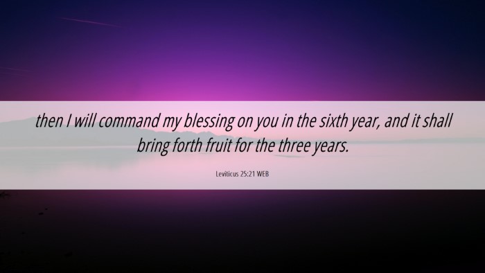 Picture 06 - Leviticus 25:21 WEB Desktop Wallpaper - then I will command my blessing on you in the - Desktop Bible Verse Wallpaper