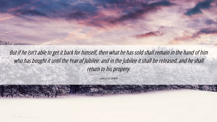Picture 06 - Leviticus 25:28 WEB Desktop Wallpaper - But if he isn't able to get it back for himself, - Desktop Bible Verse Wallpaper