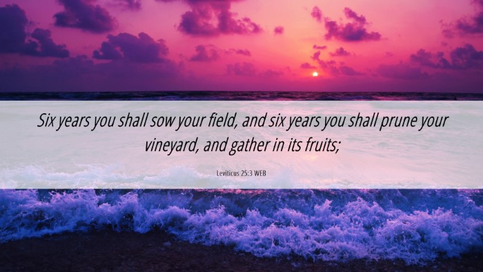 Picture 06 - Leviticus 25:3 WEB Desktop Wallpaper - Six years you shall sow your field, and six years - Desktop Bible Verse Wallpaper