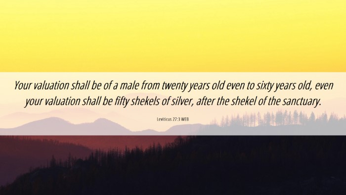 Picture 06 - Leviticus 27:3 WEB Desktop Wallpaper - Your valuation shall be of a male from twenty - Desktop Bible Verse Wallpaper