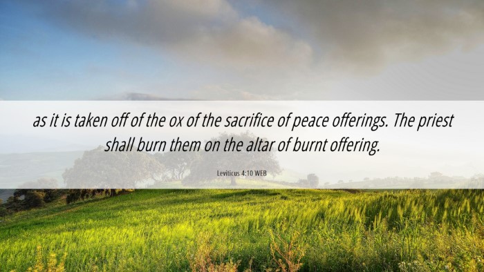 Picture 06 - Leviticus 4:10 WEB Desktop Wallpaper - as it is taken off of the ox of the sacrifice of - Desktop Bible Verse Wallpaper