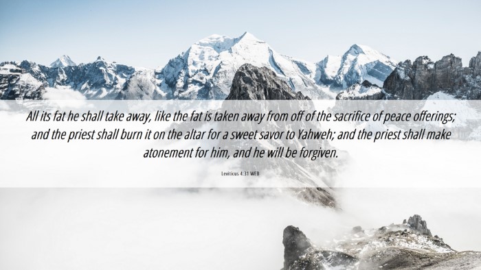 Picture 06 - Leviticus 4:31 WEB Desktop Wallpaper - All its fat he shall take away, like the fat is - Desktop Bible Verse Wallpaper