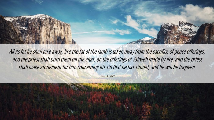 Picture 06 - Leviticus 4:35 WEB Desktop Wallpaper - All its fat he shall take away, like the fat of - Desktop Bible Verse Wallpaper