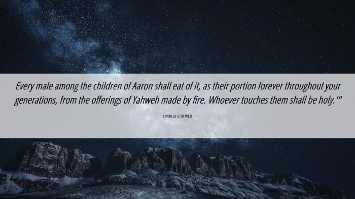 Picture 06 - Leviticus 6:18 WEB Desktop Wallpaper - Every male among the children of Aaron shall eat - Desktop Bible Verse Wallpaper