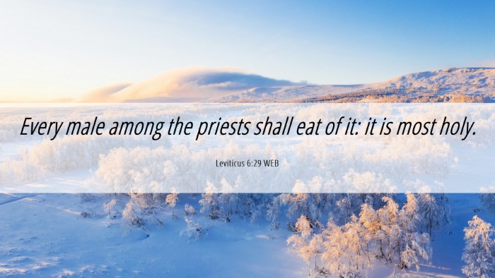 Picture 06 - Leviticus 6:29 WEB Desktop Wallpaper - Every male among the priests shall eat of it: it - Desktop Bible Verse Wallpaper