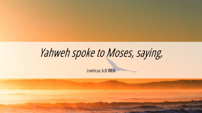 Picture 06 - Leviticus 6:8 WEB Desktop Wallpaper - Yahweh spoke to Moses, - Desktop Bible Verse Wallpaper