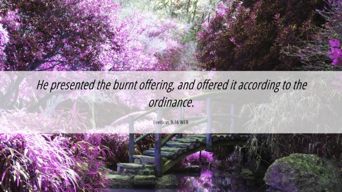 Picture 06 - Leviticus 9:16 WEB Desktop Wallpaper - He presented the burnt offering, and offered it - Desktop Bible Verse Wallpaper