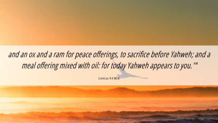 Picture 06 - Leviticus 9:4 WEB Desktop Wallpaper - and an ox and a ram for peace offerings, to - Desktop Bible Verse Wallpaper