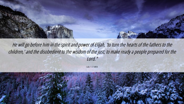 Picture 06 - Luke 1:17 WEB Desktop Wallpaper - He will go before him in the spirit and power of - Desktop Bible Verse Wallpaper