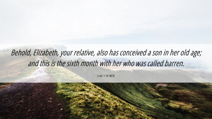 Picture 06 - Luke 1:36 WEB Desktop Wallpaper - Behold, Elizabeth, your relative, also has - Desktop Bible Verse Wallpaper