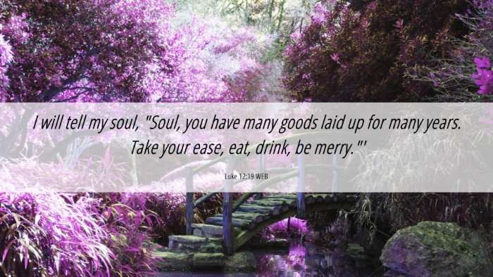 Picture 06 - Luke 12:19 WEB Desktop Wallpaper - I will tell my soul, 