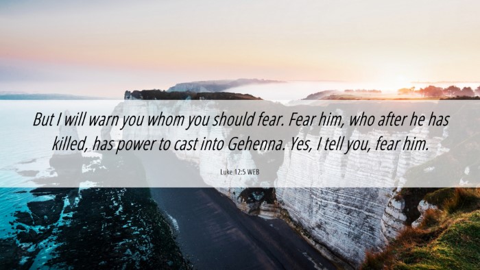 Picture 06 - Luke 12:5 WEB Desktop Wallpaper - But I will warn you whom you should fear. Fear - Desktop Bible Verse Wallpaper
