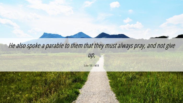 Picture 06 - Luke 18:1 WEB Desktop Wallpaper - He also spoke a parable to them that they must - Desktop Bible Verse Wallpaper