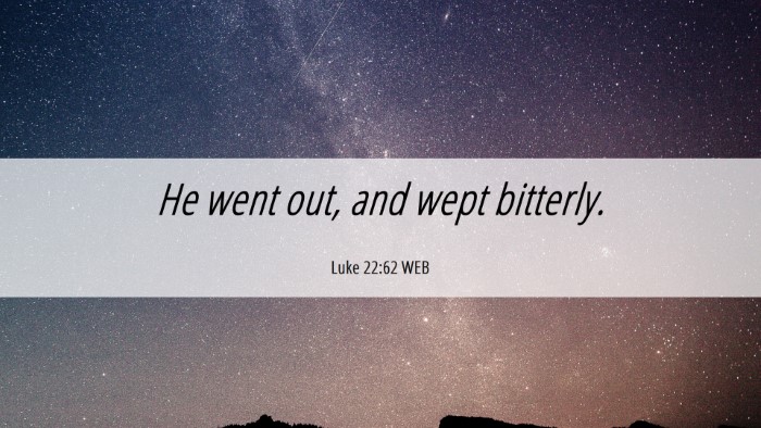 Picture 06 - Luke 22:62 WEB Desktop Wallpaper - He went out, and wept - Desktop Bible Verse Wallpaper