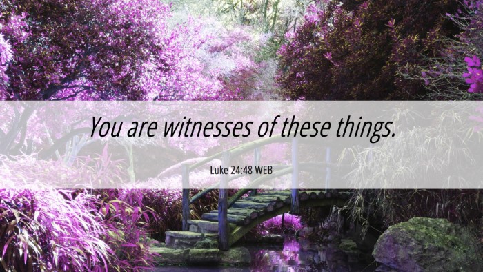 Picture 06 - Luke 24:48 WEB Desktop Wallpaper - You are witnesses of these - Desktop Bible Verse Wallpaper