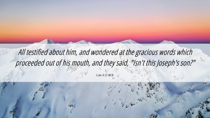 Picture 06 - Luke 4:22 WEB Desktop Wallpaper - All testified about him, and wondered at the - Desktop Bible Verse Wallpaper