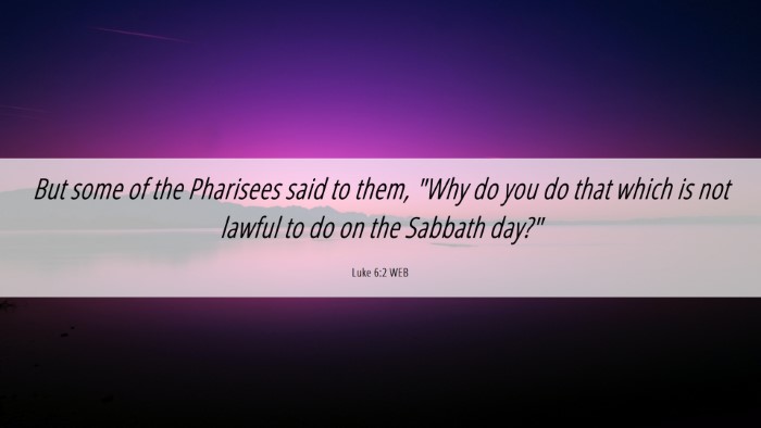 Picture 06 - Luke 6:2 WEB Desktop Wallpaper - But some of the Pharisees said to them, 