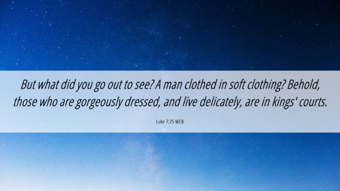 Picture 06 - Luke 7:25 WEB Desktop Wallpaper - But what did you go out to see? A man clothed in - Desktop Bible Verse Wallpaper
