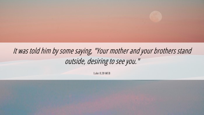Picture 06 - Luke 8:20 WEB Desktop Wallpaper - It was told him by some saying, 