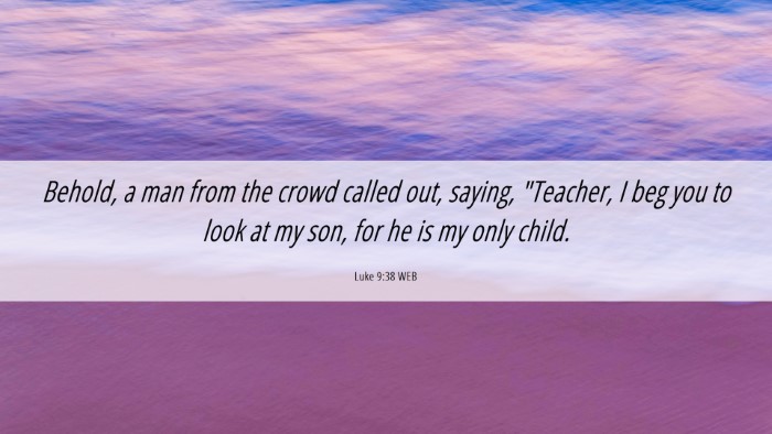 Picture 06 - Luke 9:38 WEB Desktop Wallpaper - Behold, a man from the crowd called out, saying, - Desktop Bible Verse Wallpaper