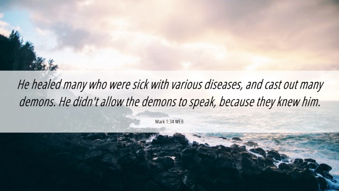 Picture 06 - Mark 1:34 WEB Desktop Wallpaper - He healed many who were sick with various - Desktop Bible Verse Wallpaper