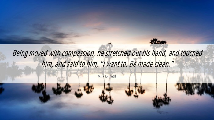 Picture 06 - Mark 1:41 WEB Desktop Wallpaper - Being moved with compassion, he stretched out his - Desktop Bible Verse Wallpaper