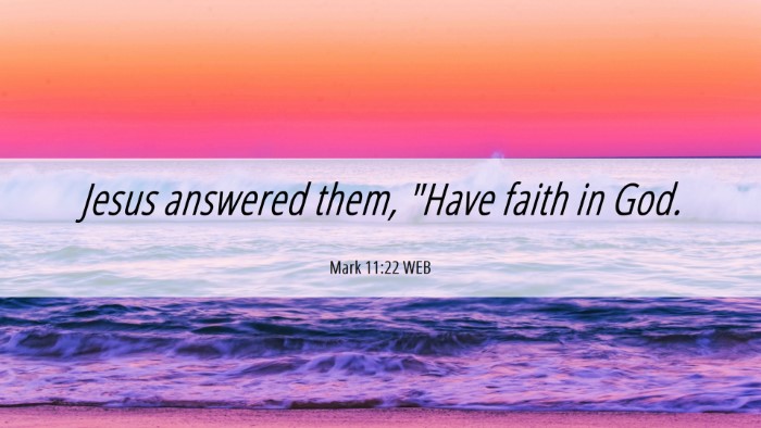 Picture 06 - Mark 11:22 WEB Desktop Wallpaper - Jesus answered them, 