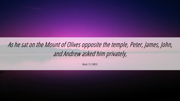 Picture 06 - Mark 13:3 WEB Desktop Wallpaper - As he sat on the Mount of Olives opposite the - Desktop Bible Verse Wallpaper