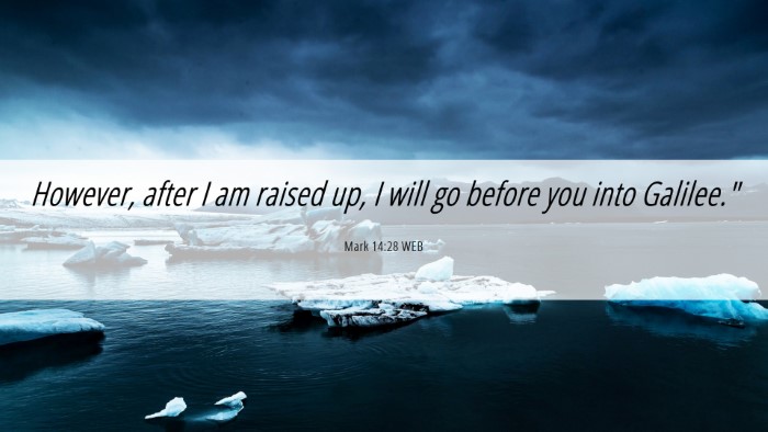 Picture 06 - Mark 14:28 WEB Desktop Wallpaper - However, after I am raised up, I will go before - Desktop Bible Verse Wallpaper