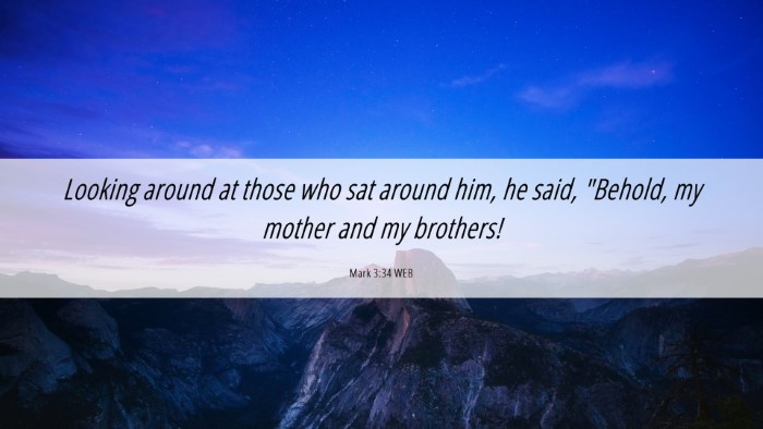 Picture 06 - Mark 3:34 WEB Desktop Wallpaper - Looking around at those who sat around him, he - Desktop Bible Verse Wallpaper