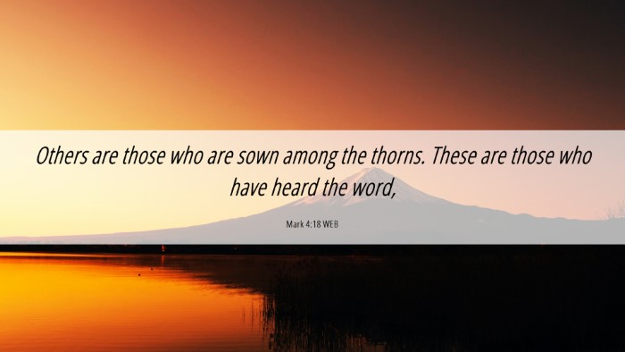 Picture 06 - Mark 4:18 WEB Desktop Wallpaper - Others are those who are sown among the thorns. - Desktop Bible Verse Wallpaper