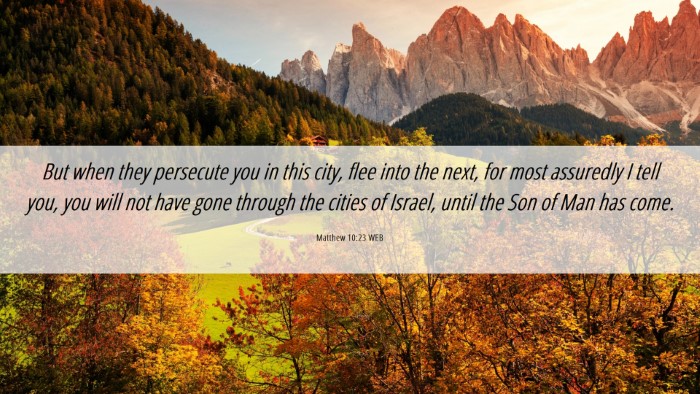 Picture 06 - Matthew 10:23 WEB Desktop Wallpaper - But when they persecute you in this city, flee - Desktop Bible Verse Wallpaper