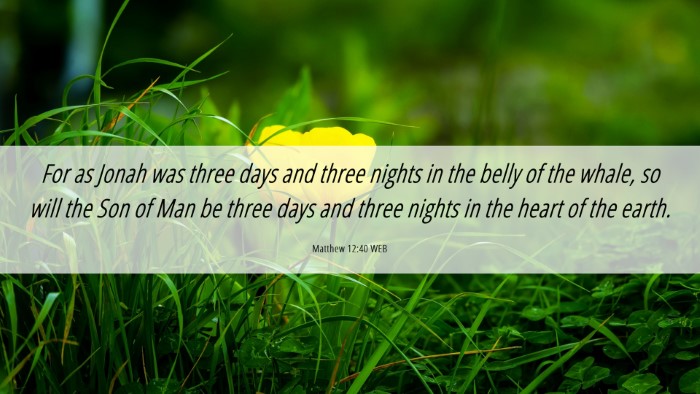 Picture 06 - Matthew 12:40 WEB Desktop Wallpaper - For as Jonah was three days and three nights in - Desktop Bible Verse Wallpaper