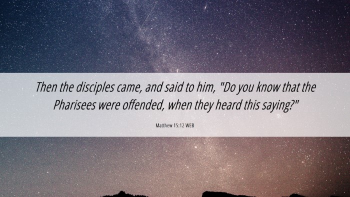 Picture 06 - Matthew 15:12 WEB Desktop Wallpaper - Then the disciples came, and said to him, 