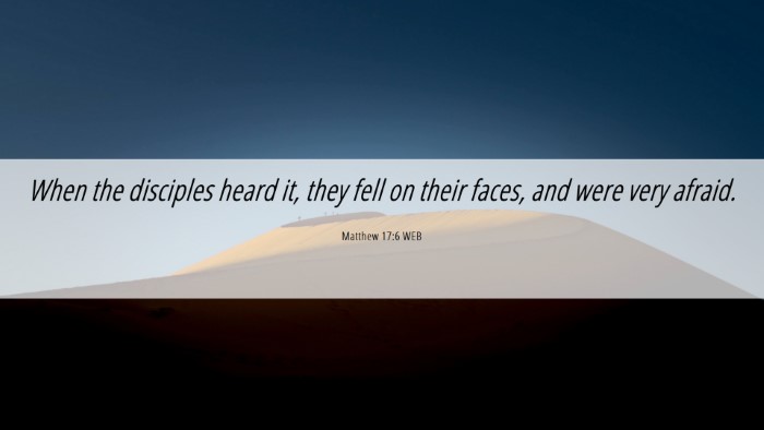 Picture 06 - Matthew 17:6 WEB Desktop Wallpaper - When the disciples heard it, they fell on their - Desktop Bible Verse Wallpaper