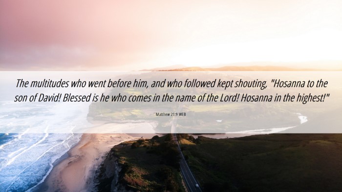 Picture 06 - Matthew 21:9 WEB Desktop Wallpaper - The multitudes who went before him, and who - Desktop Bible Verse Wallpaper
