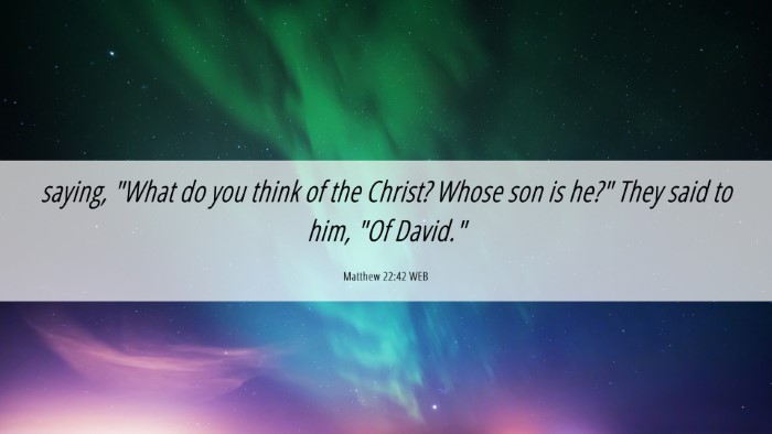Picture 06 - Matthew 22:42 WEB Desktop Wallpaper - saying, 