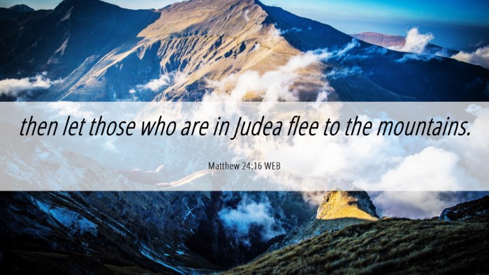 Picture 06 - Matthew 24:16 WEB Desktop Wallpaper - then let those who are in Judea flee to the - Desktop Bible Verse Wallpaper