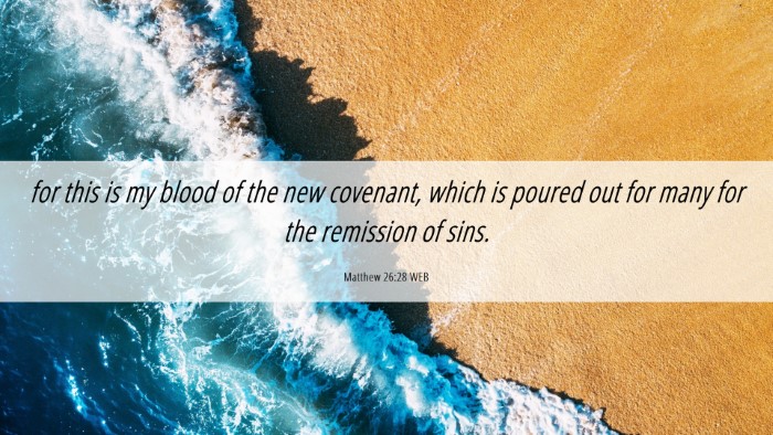 Picture 06 - Matthew 26:28 WEB Desktop Wallpaper - for this is my blood of the new covenant, which - Desktop Bible Verse Wallpaper