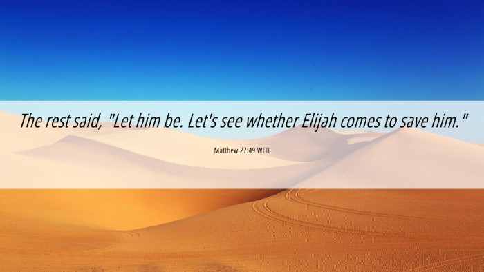 Picture 06 - Matthew 27:49 WEB Desktop Wallpaper - The rest said, 
