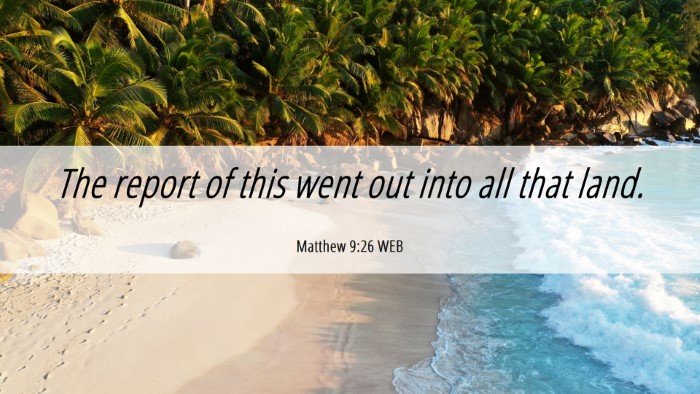 Picture 06 - Matthew 9:26 WEB Desktop Wallpaper - The report of this went out into all that - Desktop Bible Verse Wallpaper