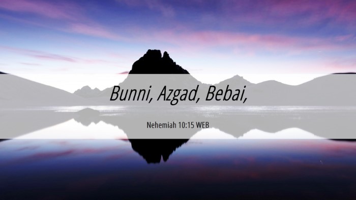 Picture 06 - Nehemiah 10:15 WEB Desktop Wallpaper - Bunni, Azgad, - Desktop Bible Verse Wallpaper