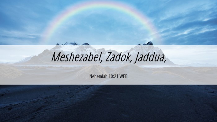 Picture 06 - Nehemiah 10:21 WEB Desktop Wallpaper - Meshezabel, Zadok, - Desktop Bible Verse Wallpaper