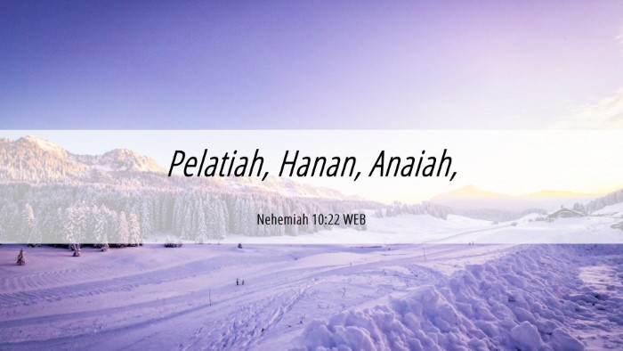 Picture 06 - Nehemiah 10:22 WEB Desktop Wallpaper - Pelatiah, Hanan, - Desktop Bible Verse Wallpaper