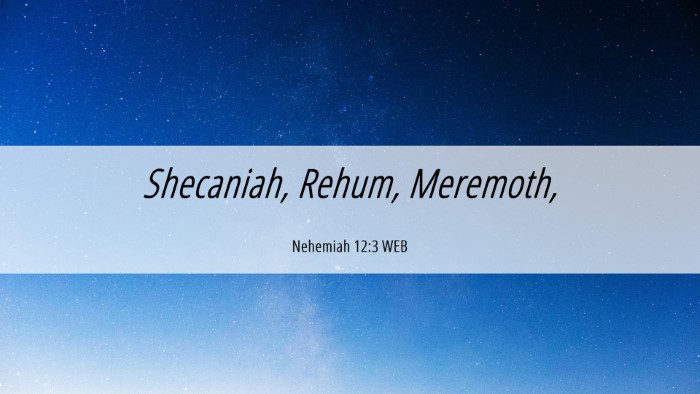 Picture 06 - Nehemiah 12:3 WEB Desktop Wallpaper - Shecaniah, Rehum, - Desktop Bible Verse Wallpaper