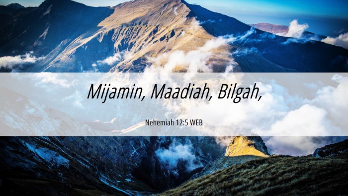 Picture 06 - Nehemiah 12:5 WEB Desktop Wallpaper - Mijamin, Maadiah, - Desktop Bible Verse Wallpaper