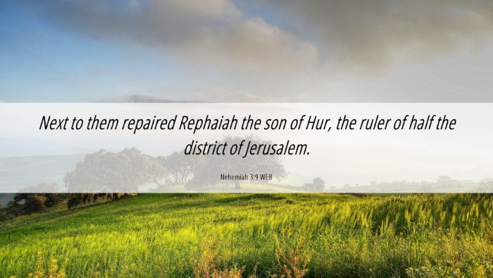 Picture 06 - Nehemiah 3:9 WEB Desktop Wallpaper - Next to them repaired Rephaiah the son of Hur, - Desktop Bible Verse Wallpaper