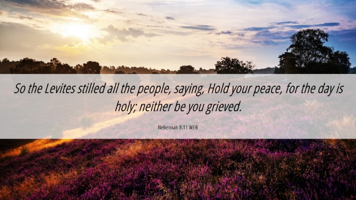 Picture 06 - Nehemiah 8:11 WEB Desktop Wallpaper - So the Levites stilled all the people, saying, - Desktop Bible Verse Wallpaper