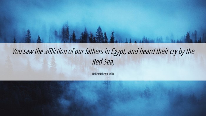 Picture 06 - Nehemiah 9:9 WEB Desktop Wallpaper - You saw the affliction of our fathers in Egypt, - Desktop Bible Verse Wallpaper
