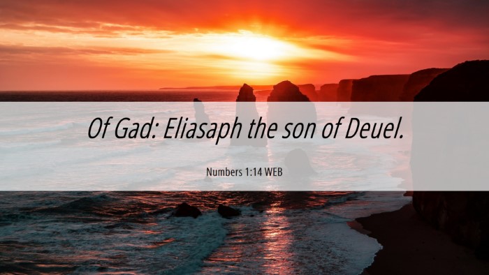 Picture 06 - Numbers 1:14 WEB Desktop Wallpaper - Of Gad: Eliasaph the son of - Desktop Bible Verse Wallpaper